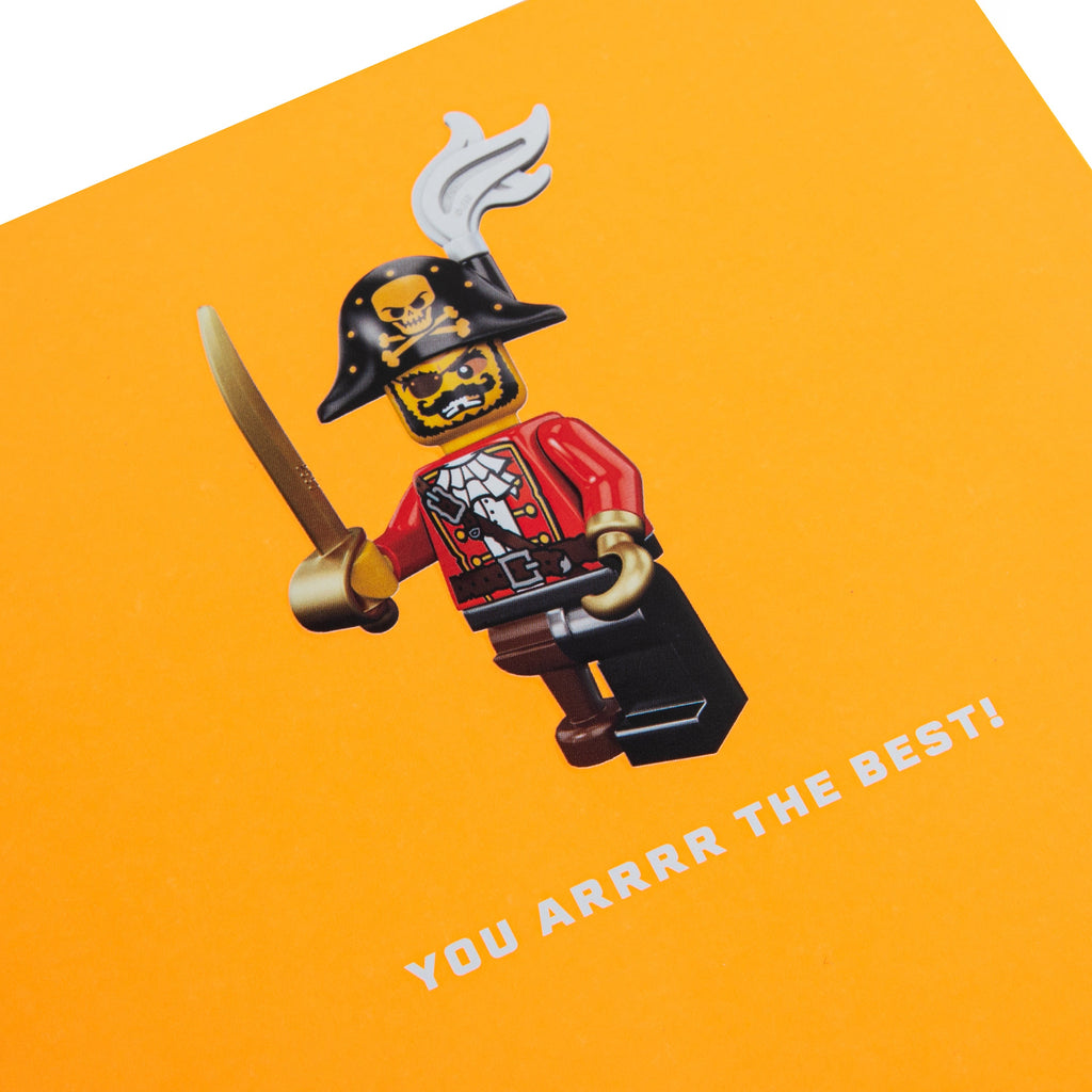 Congratulations Card - Orange LEGO Pirate Character Design