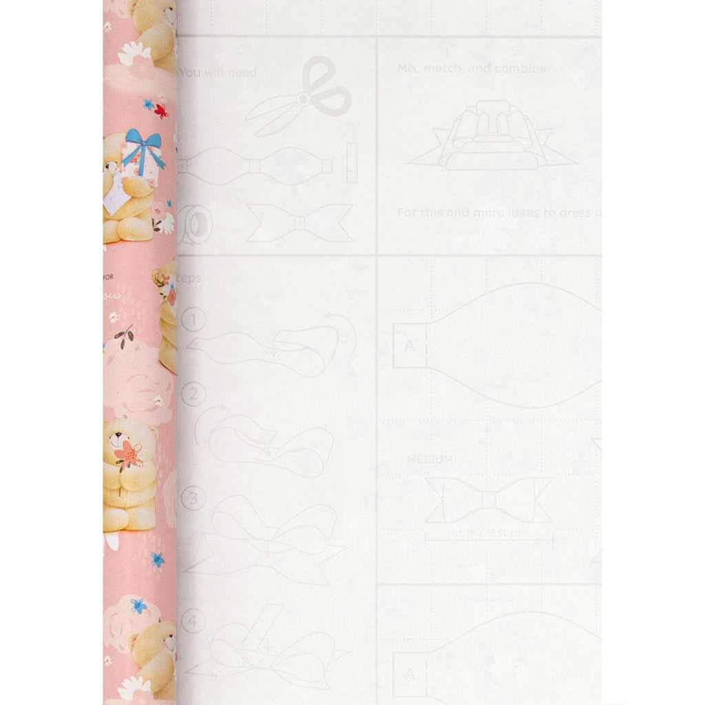 6M Any Occasion Wrapping Paper - 3 x 2M Rolls in 1 Cute Forever Friends Design