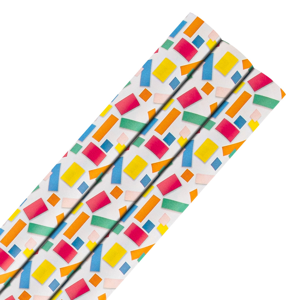 6M Any Occasion Wrapping Paper - 3 x 2M Rolls in 1 Confetti Design