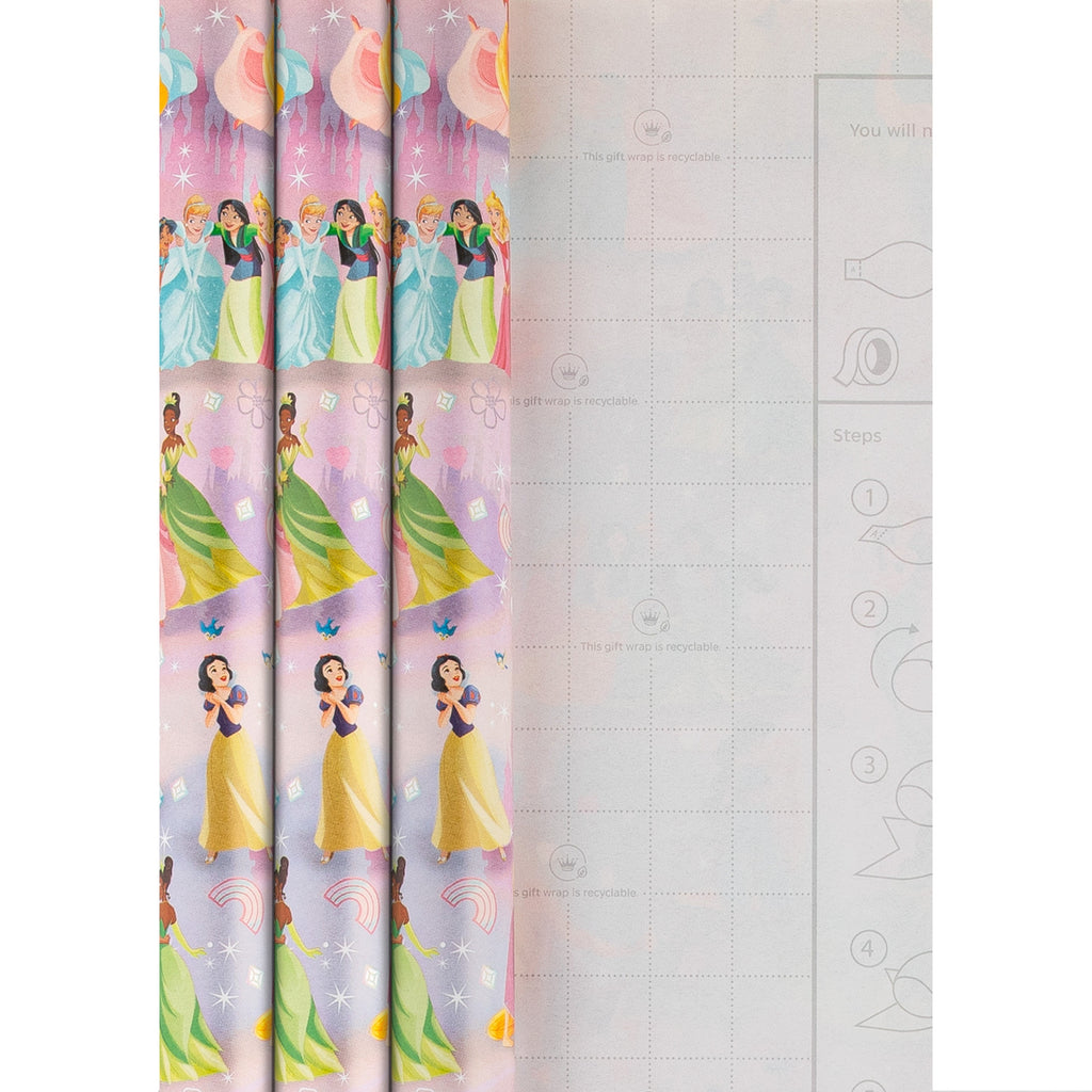 6M Any Occasion Wrapping Paper - 3 x 2M Rolls in 1 Disney Princess Design