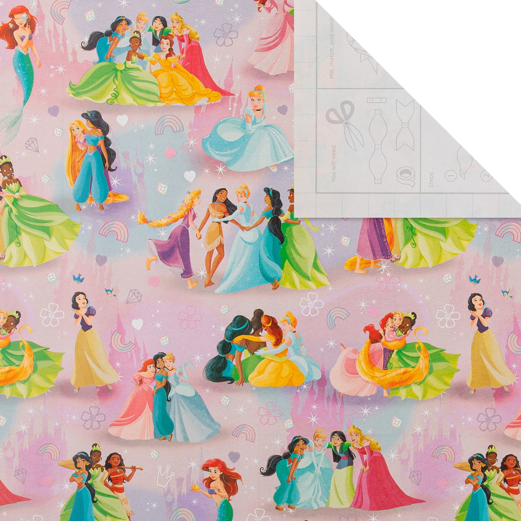 6M Any Occasion Wrapping Paper - 3 x 2M Rolls in 1 Disney Princess Design