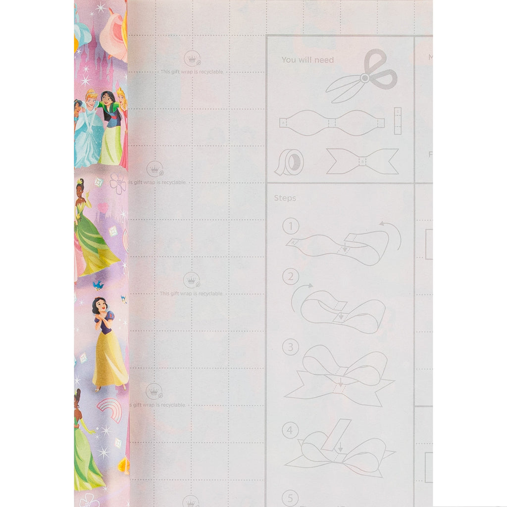 6M Any Occasion Wrapping Paper - 3 x 2M Rolls in 1 Disney Princess Design