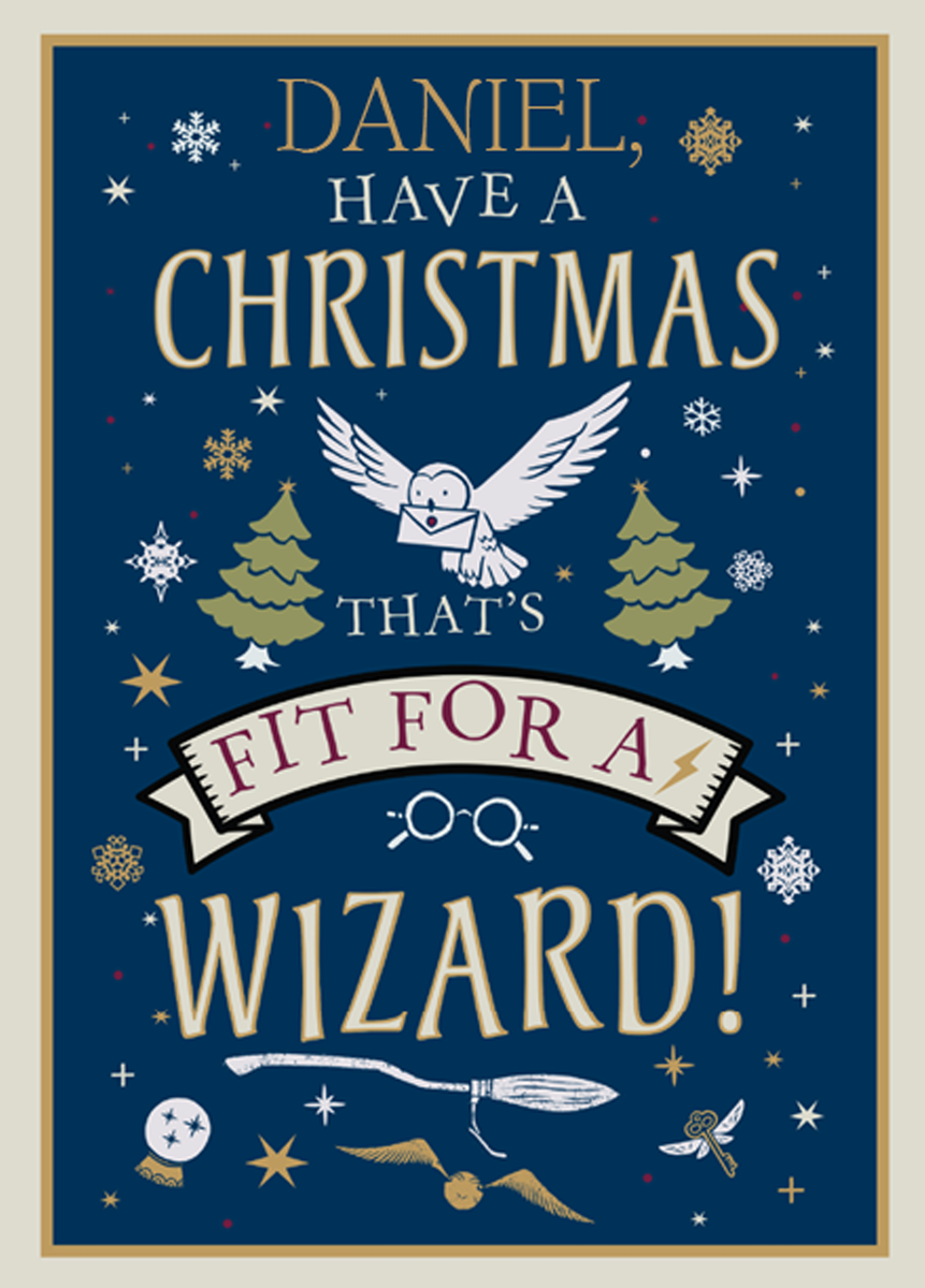 Personalised Harry Potter™ Wizard Christmas Card – Hallmark