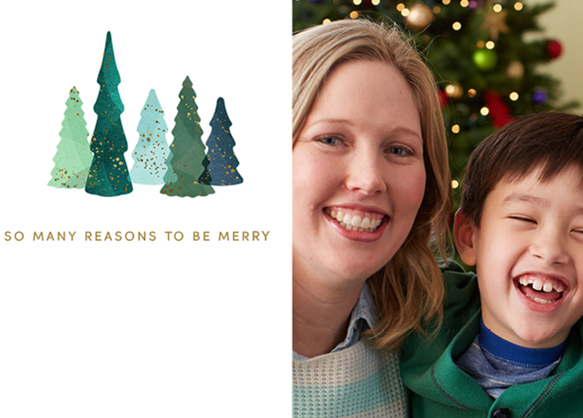 Personalised Trees Be Merry Photo Christmas Card – Hallmark