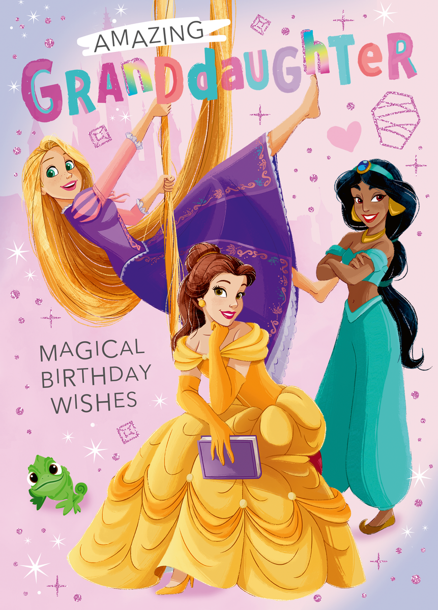 Personalised Disney Princess Granddaughter Birthday Card | Hallmark UK