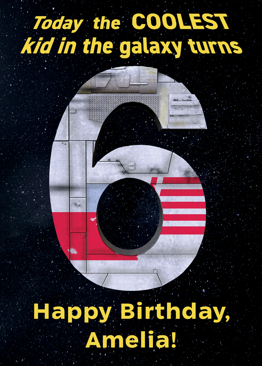 Personalised Star Wars™ X-Wing Fighter 6th Birthday Card | Hallmark UK