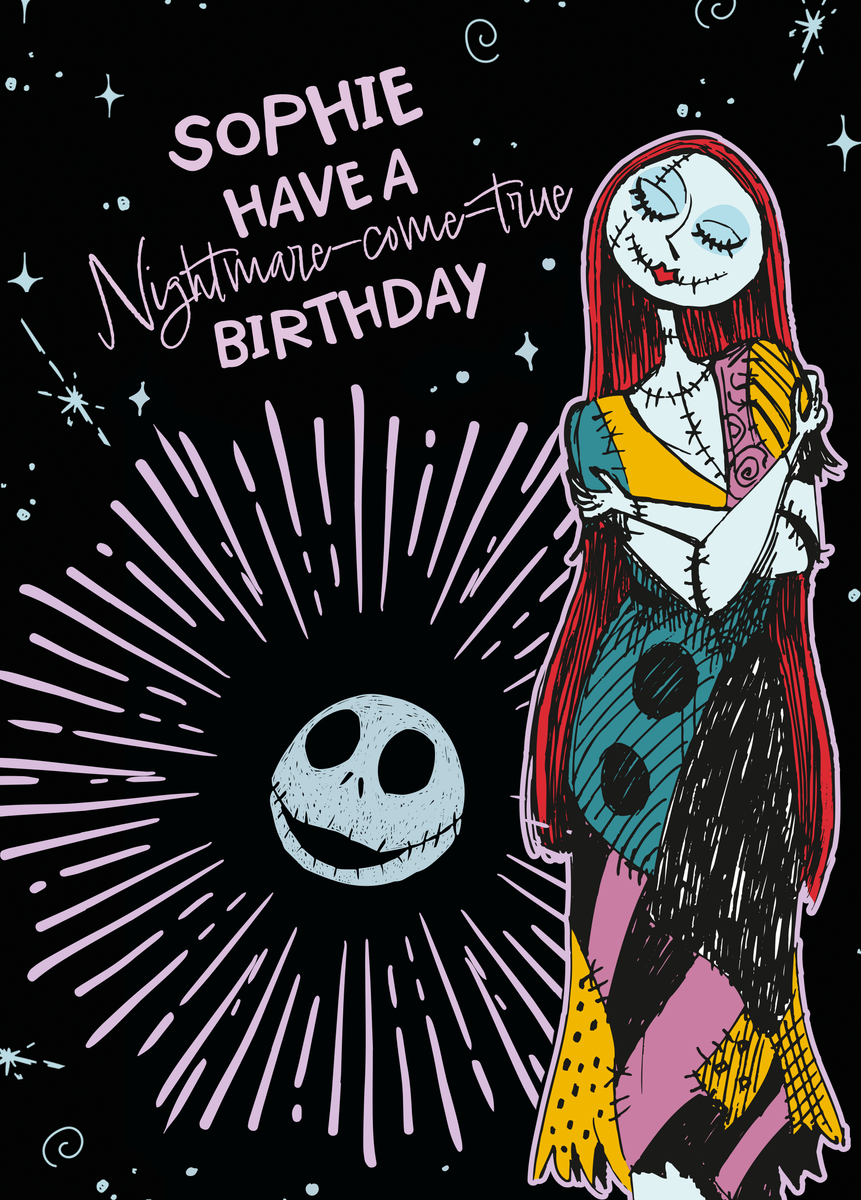 Personalised The Nightmare Before Christmas Stars Birthday Card – Hallmark