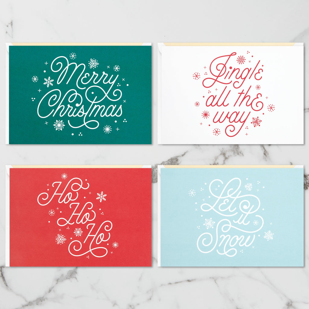 Christmas Cards - Pack of 4 3D Pop-Up Festive Designs