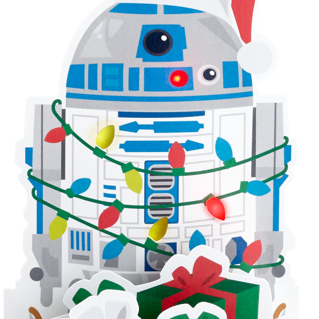 Musical & Light Up Christmas Card - 3D Pop Up Star Wars™ R2-D2 Design