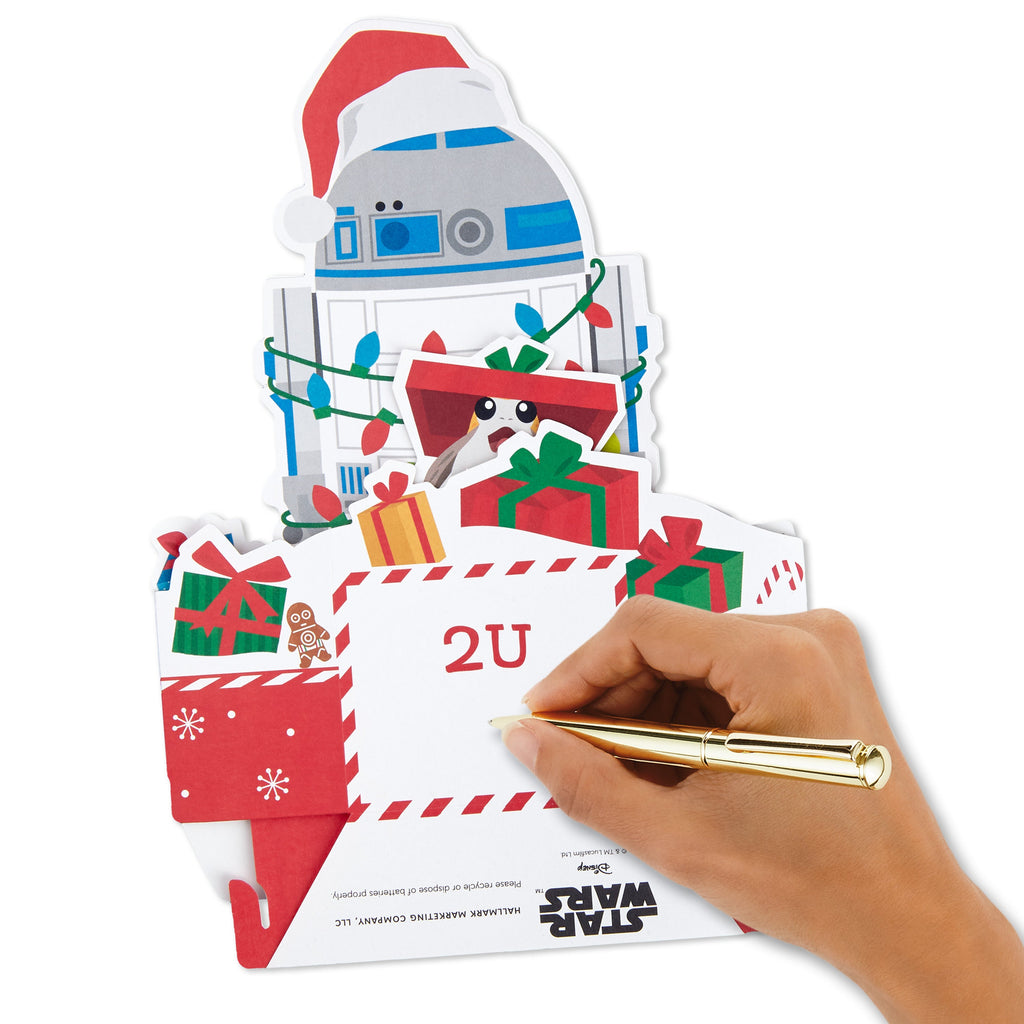 Musical & Light Up Christmas Card - 3D Pop Up Star Wars™ R2-D2 Design