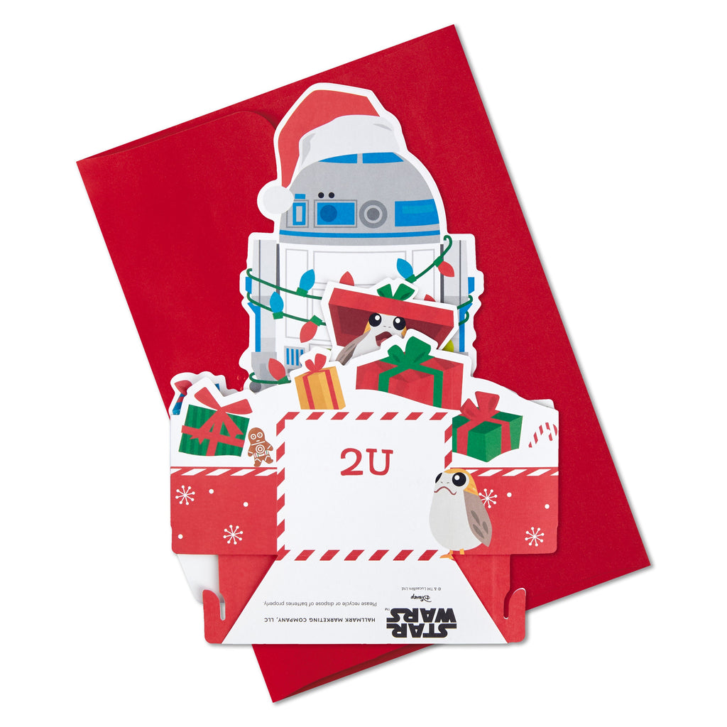 Musical & Light Up Christmas Card - 3D Pop Up Star Wars™ R2-D2 Design