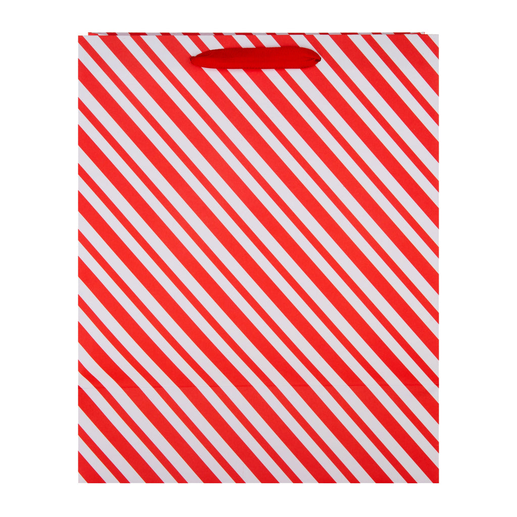 Large Christmas Eve Gift Bags - Pack of 2 Red & White Stripes Designs