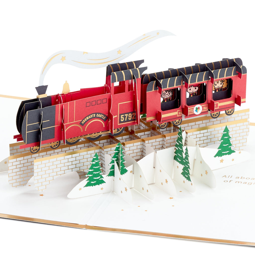 Christmas Paper Wonder Card - 3D & Pop Up Harry Potter™ Hogwarts Express Train Design