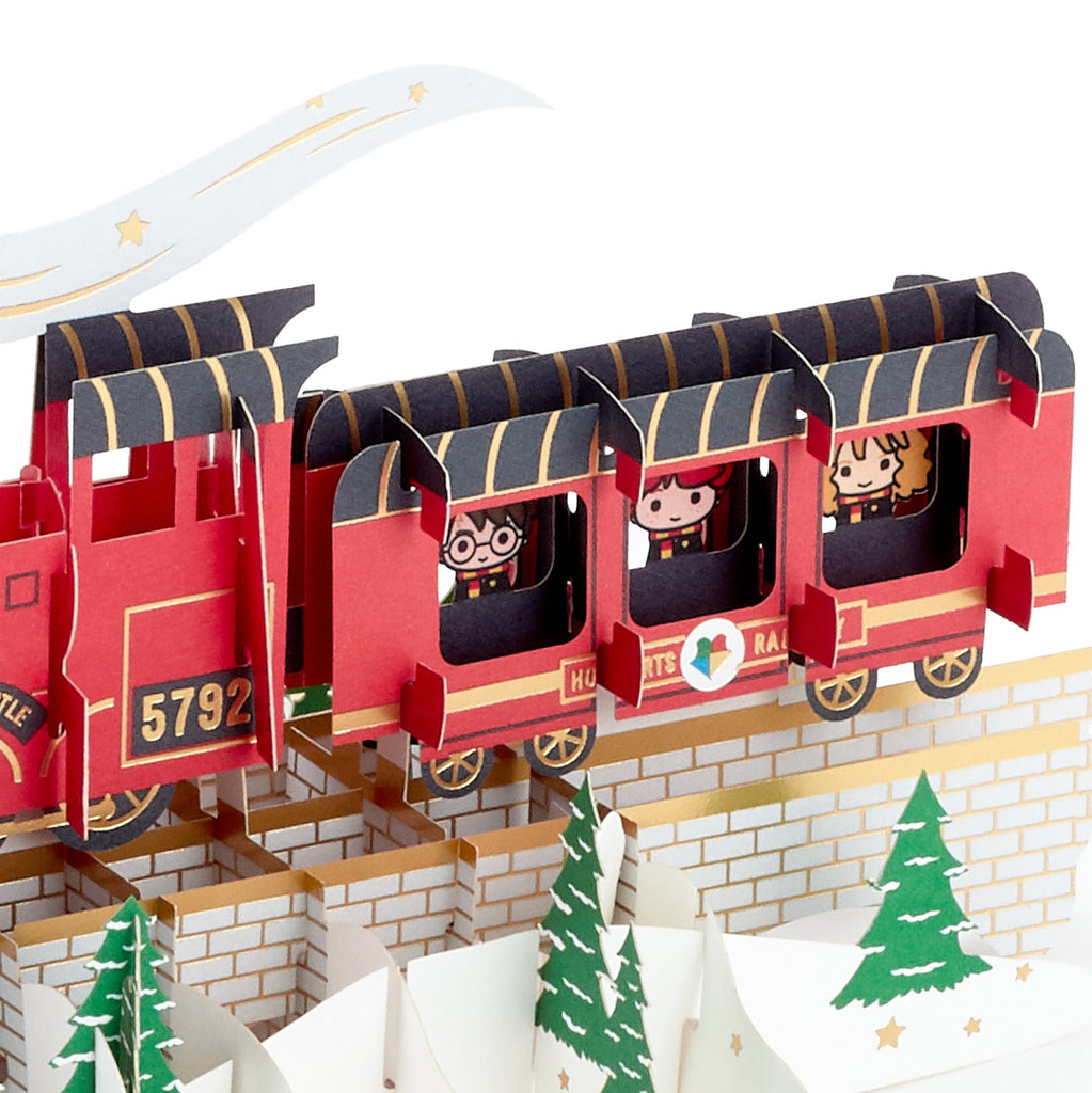 Christmas Paper Wonder Card - 3D & Pop Up Harry Potter™ Hogwarts Express Train Design