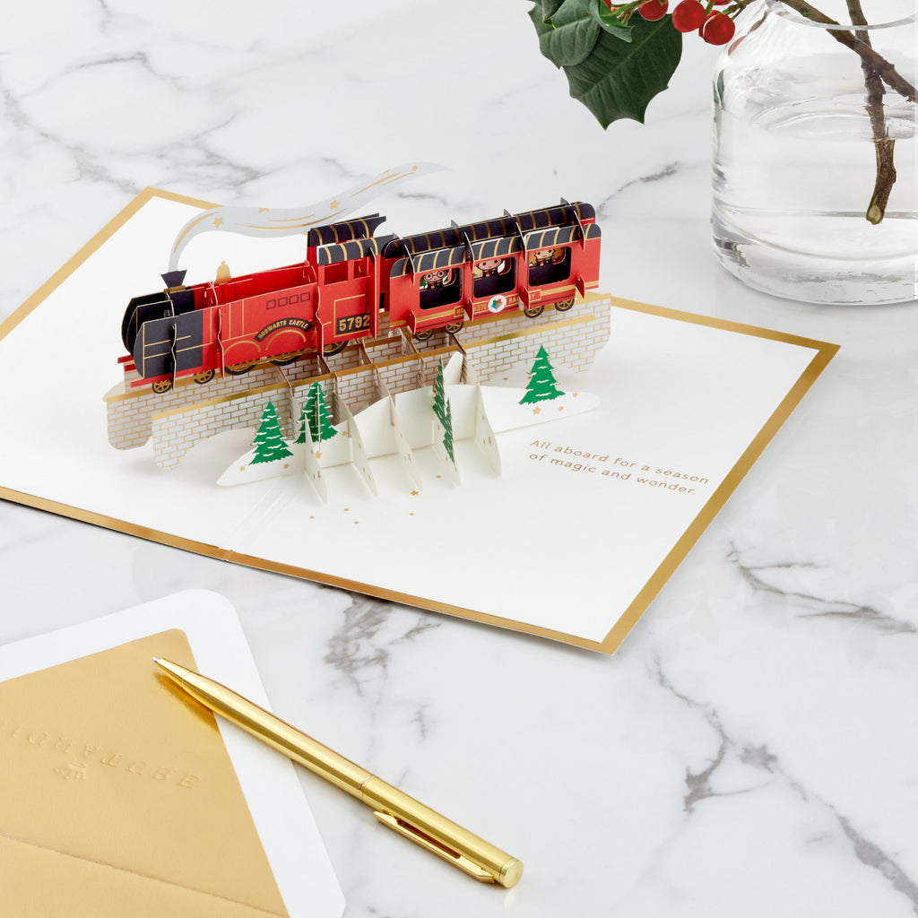 Christmas Paper Wonder Card - 3D & Pop Up Harry Potter™ Hogwarts Express Train Design