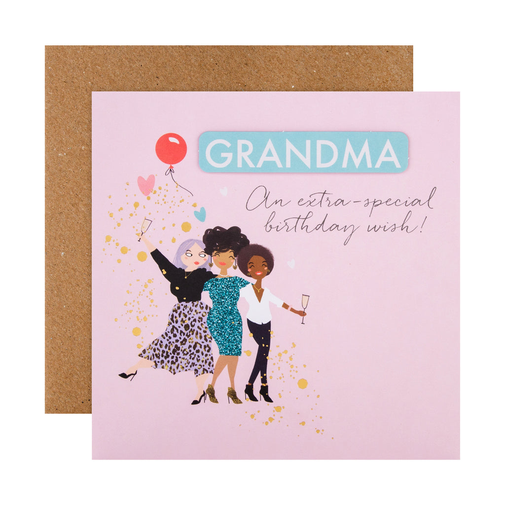 Birthday Card for Grandma - Contemporary Illustrated Design