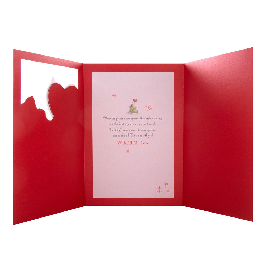 Christmas Card for Fiancé - Cute Country Companions Tri Fold Design with 3D Add On