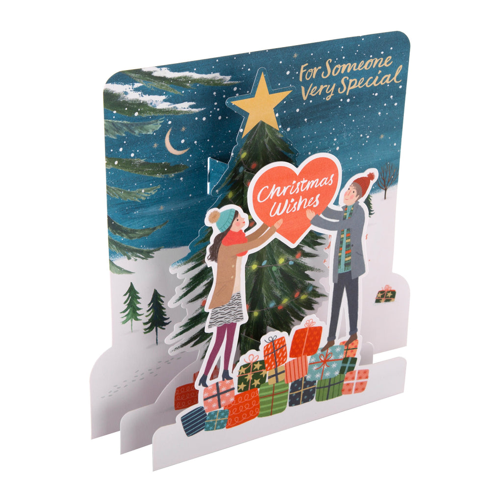 Christmas Card for Someone Special - Moonlit Night Fold Out Design