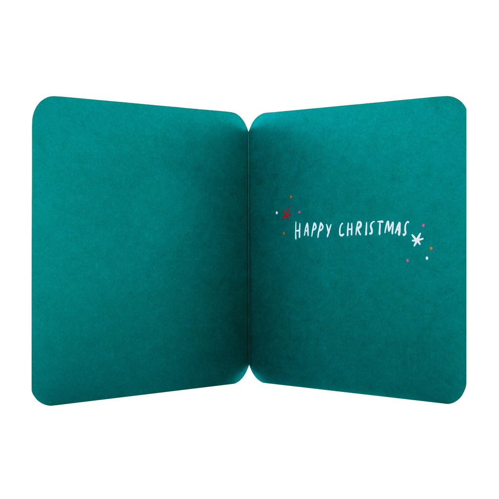 Funny Christmas Presents Substitutions Card Design with Gold Foil and Rounded Edges