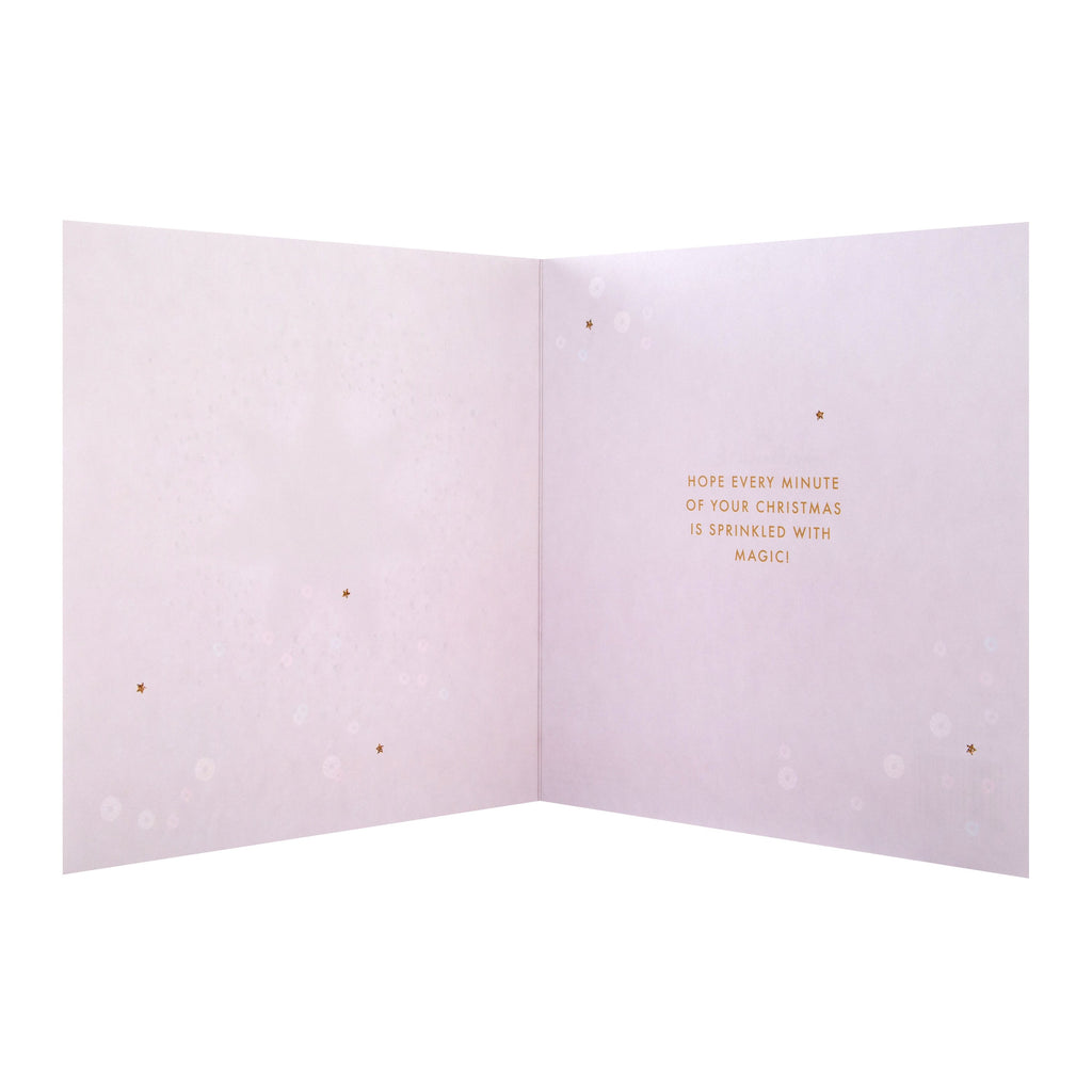 Christmas Card for Sister - Sparkling Star Design with Gold Foil and 3D Add On