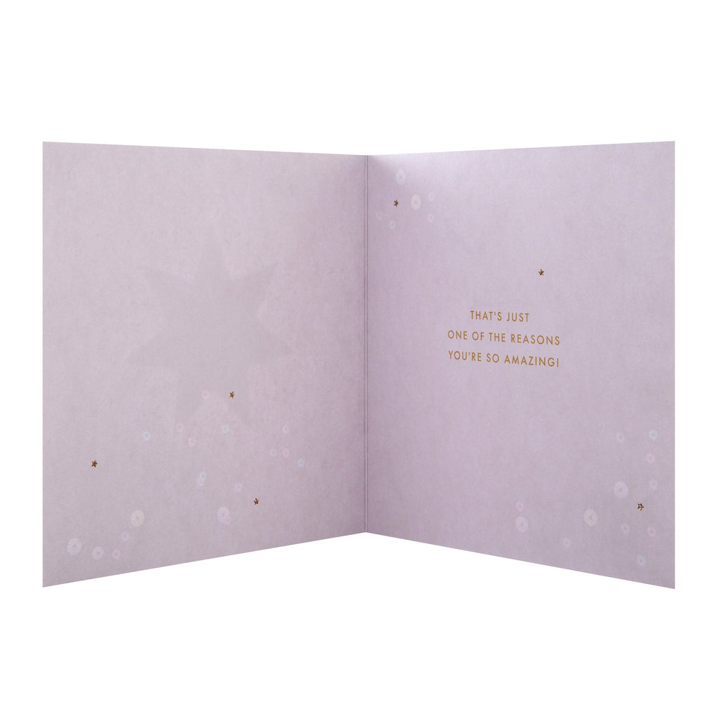 Christmas Card for Girlfriend - Sparkling Star Design with 3D Add On and Gold Foil