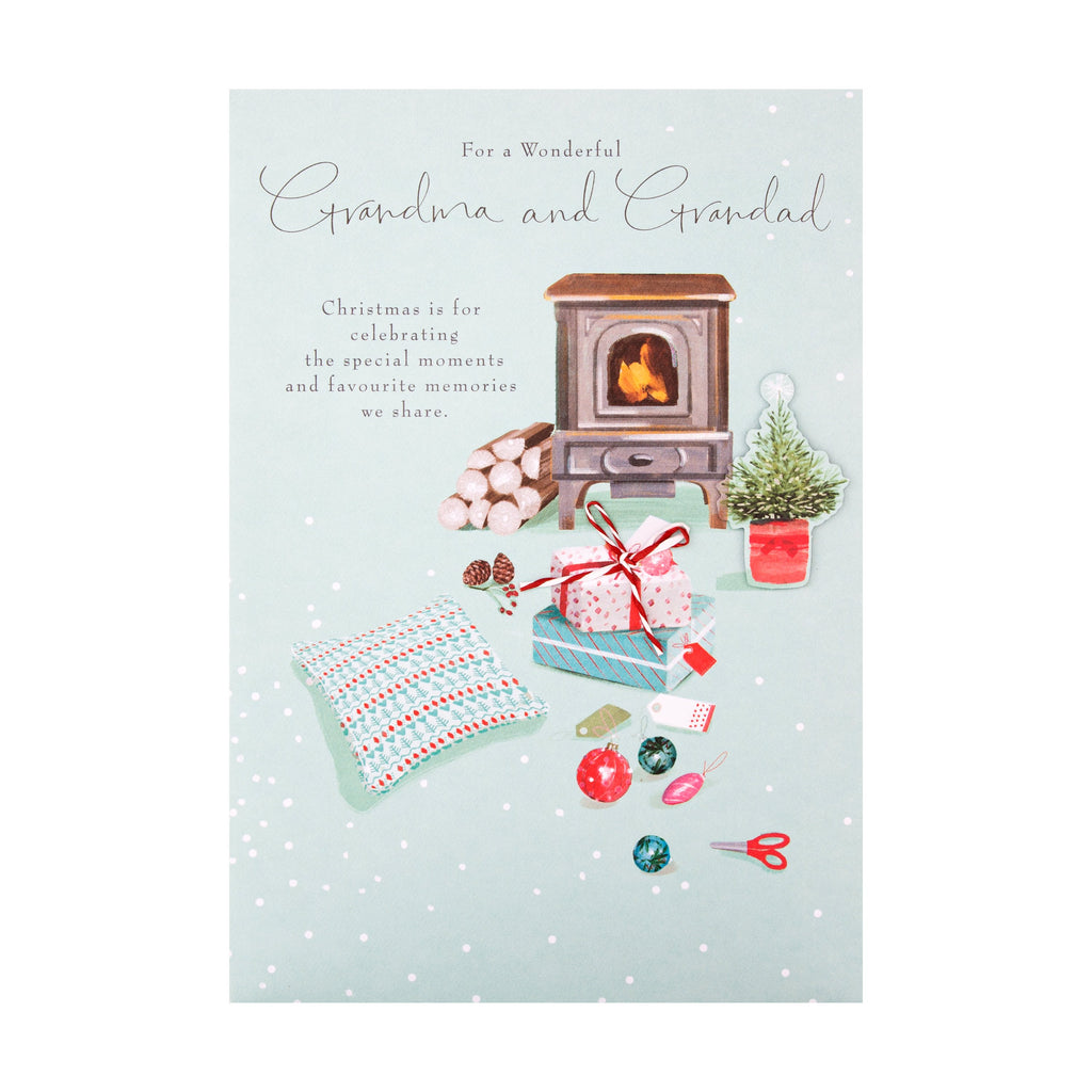 Christmas Card for Grandma and Grandad - Classic Lucy Cromwell Illustrated Design