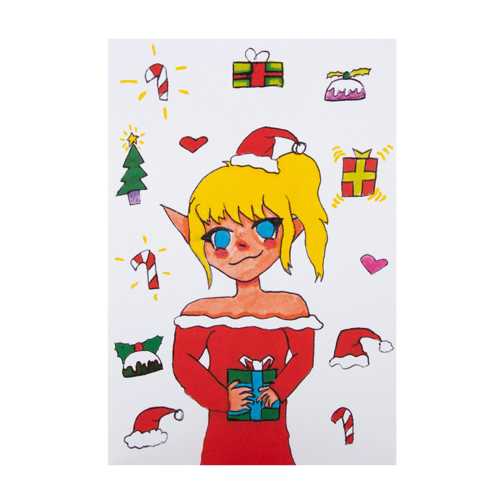 Charity Christmas Card - Illustrated Elf Design in association with Barnardo's