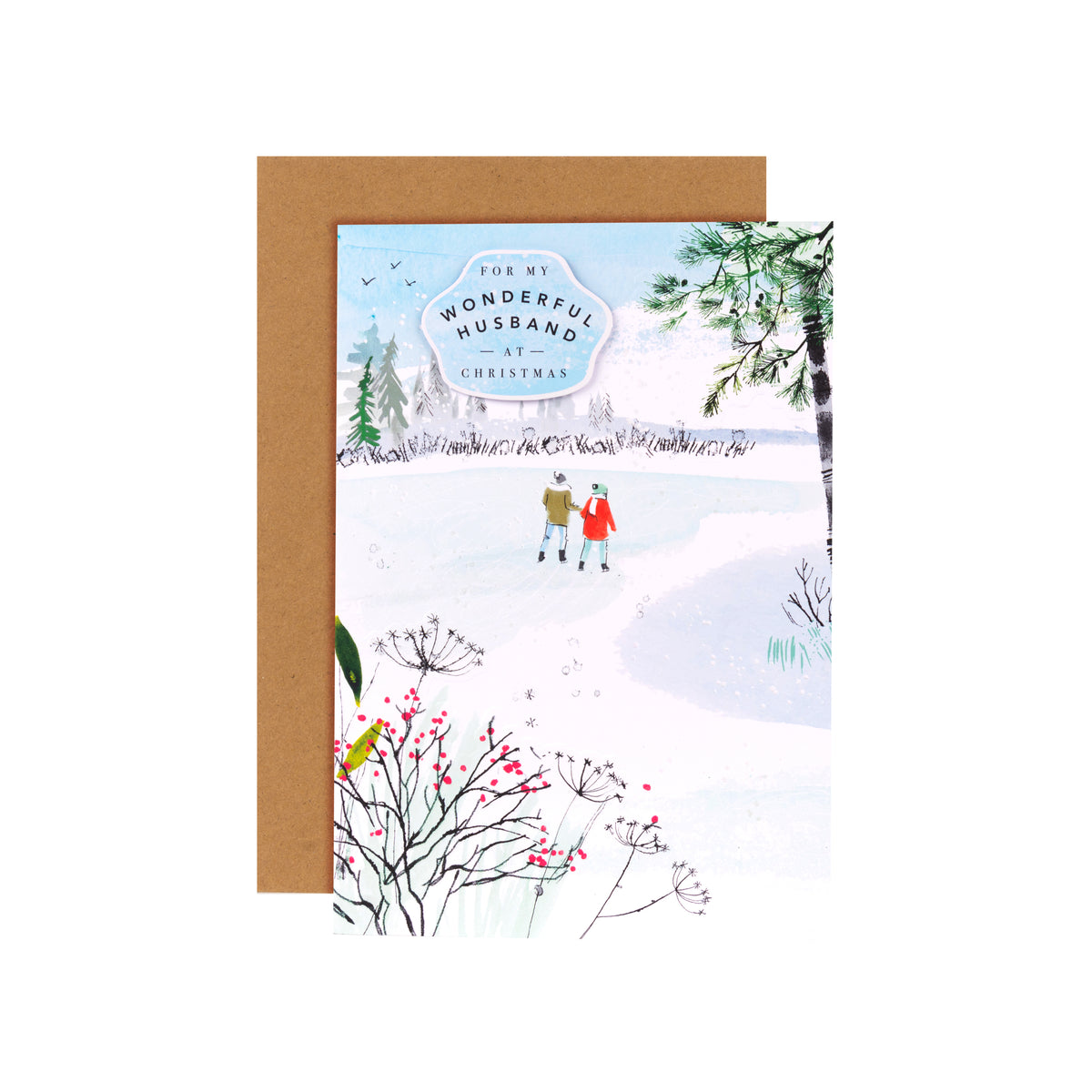 Christmas Card for Husband - Contemporary Illustrated Winter Scene Des ...