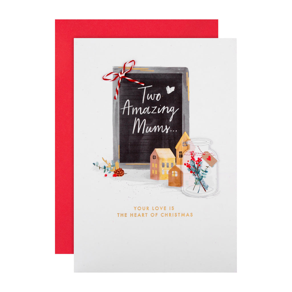 Christmas Card for Mums - Classic Toys and Gifts Design with 3D Add On and Gold Foil