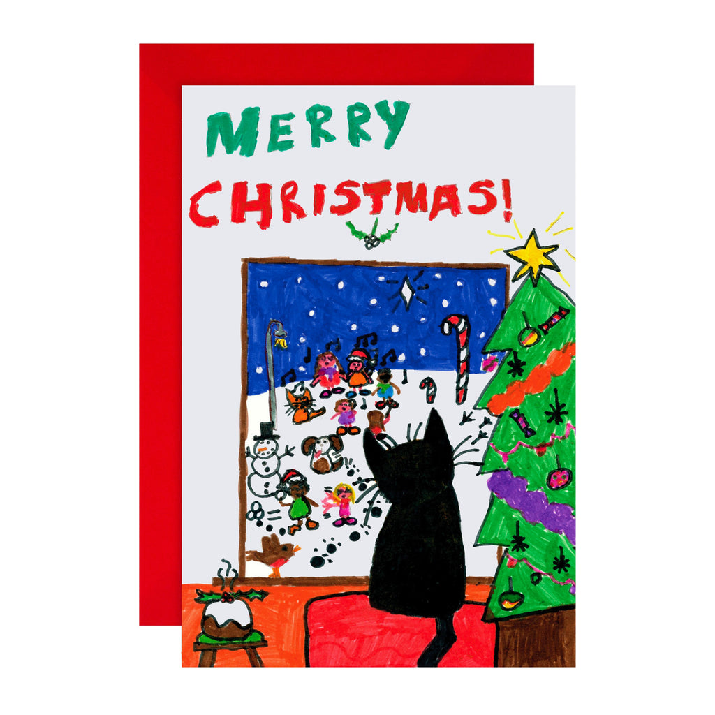 Charity Christmas Card - Illustrated Cat Design in association with Barnardo's