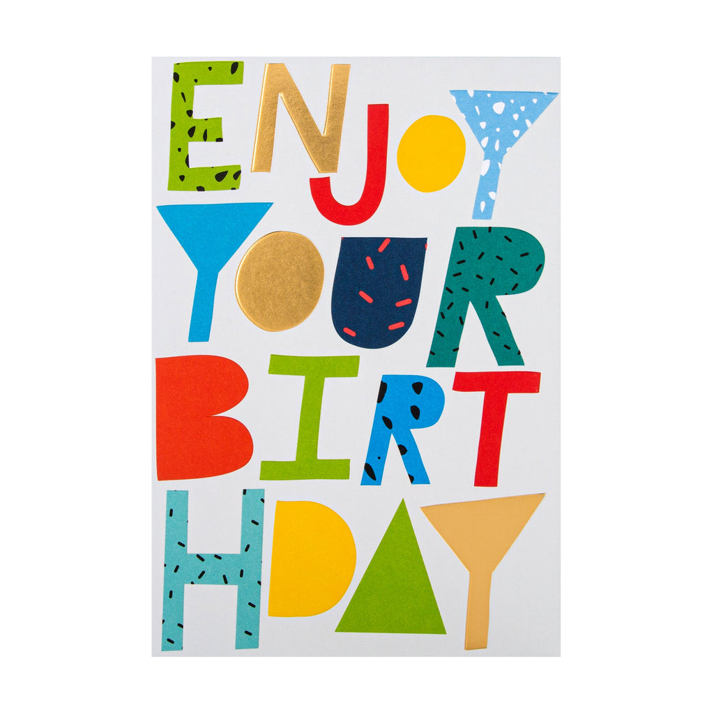 Birthday Card - Contemporary Colourful Text Design