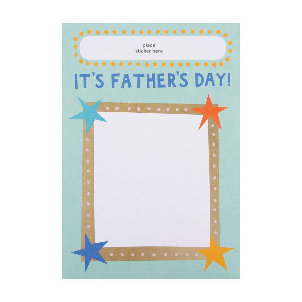 Father's Day Card - Contemporary Design with Customisable Sticker Sheet