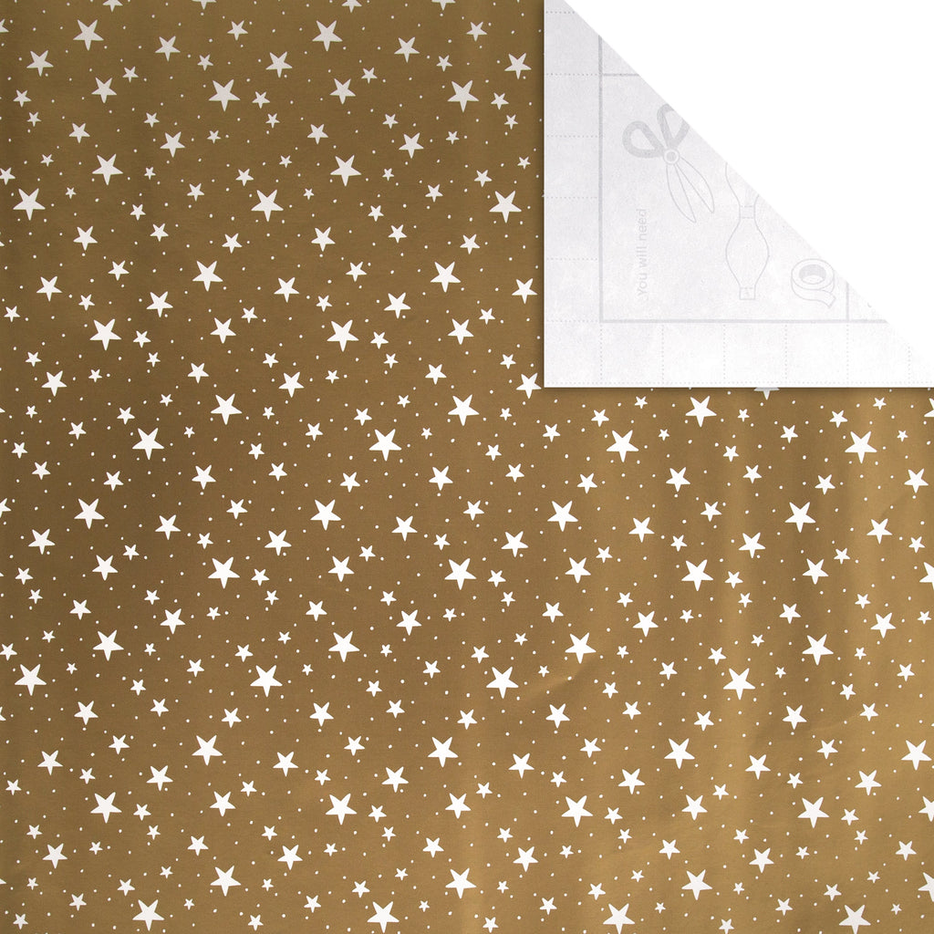 Gold Christmas Wrapping Paper Multi-Pack - 3 Rolls in 3 Designs