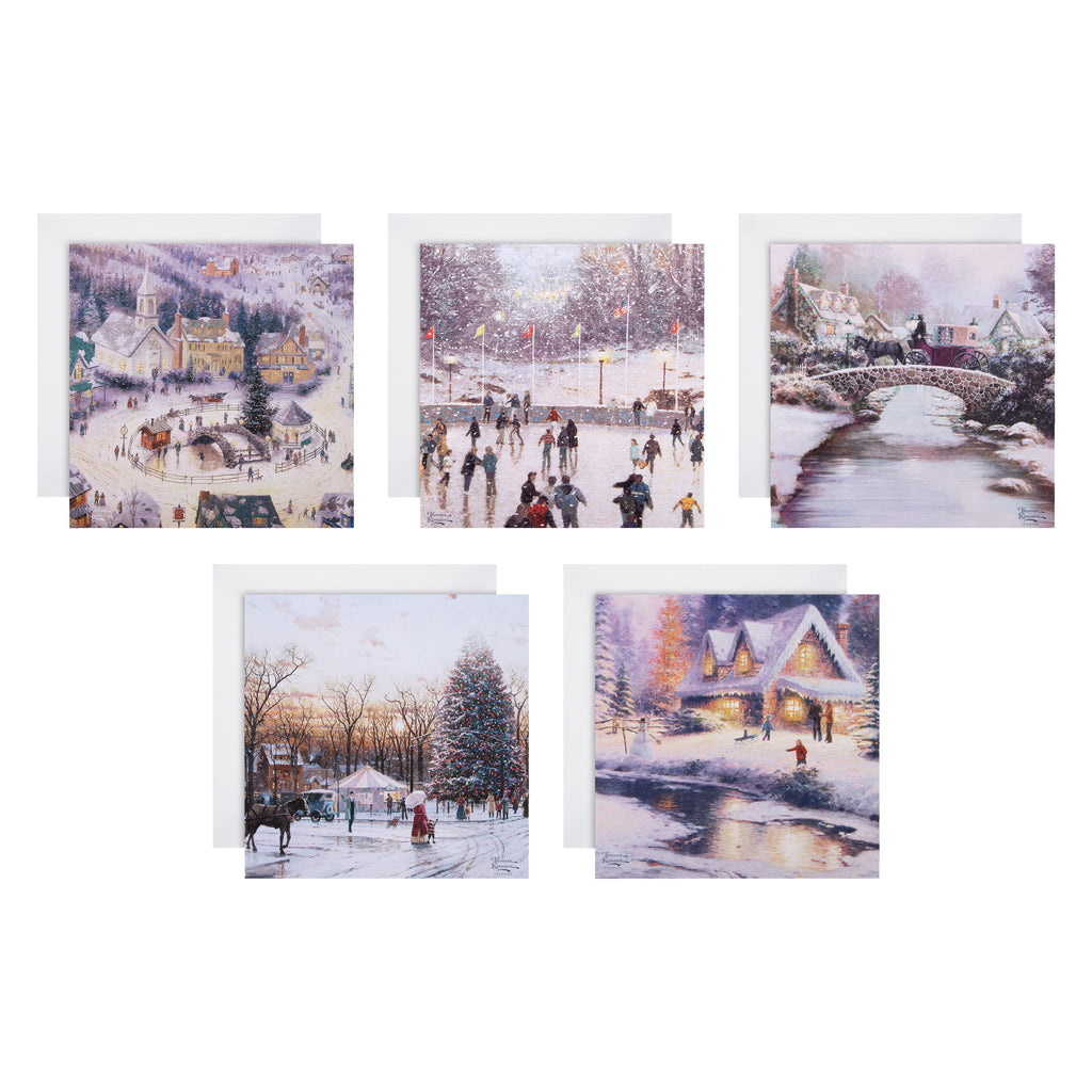 Charity Christmas Cards - Pack of 30 in 5 Thomas Kinkade Designs