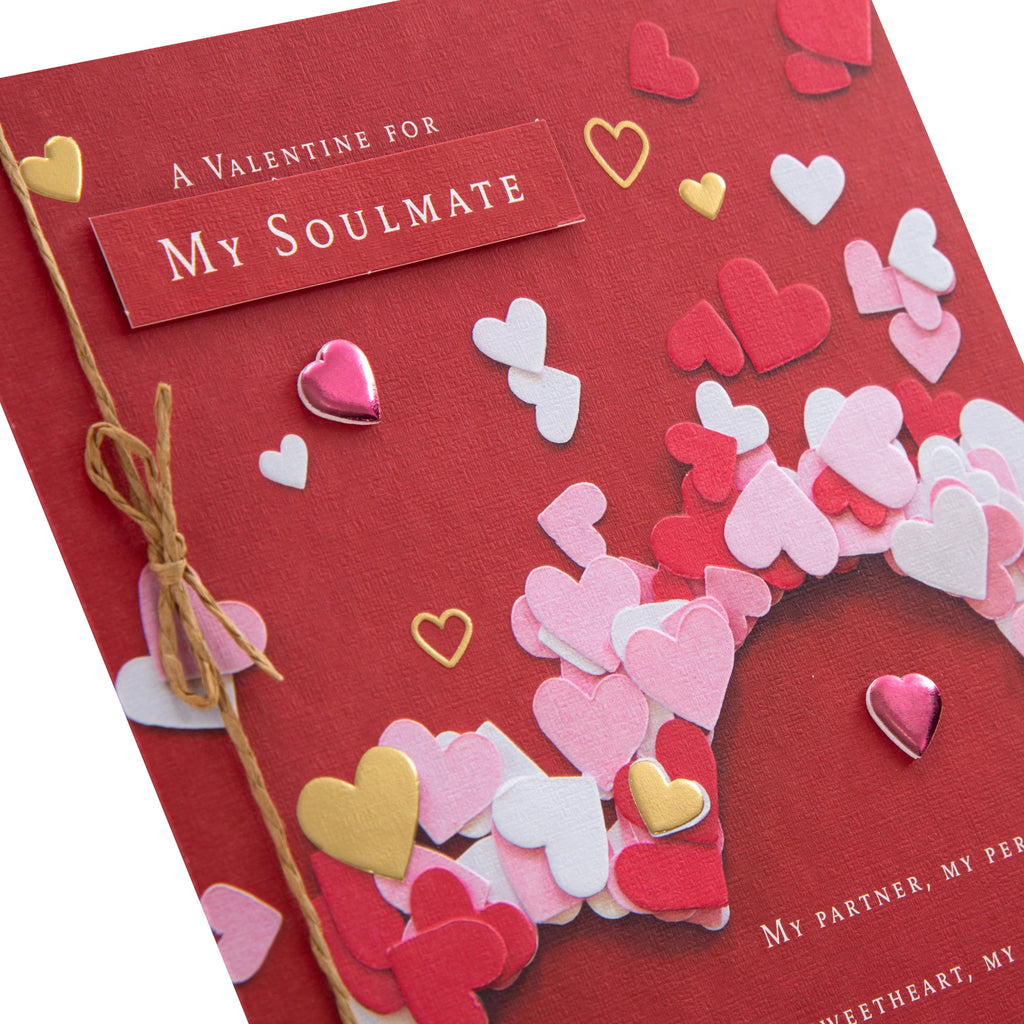 Valentine's Day Card for Soulmate - Traditional Hearts Design 