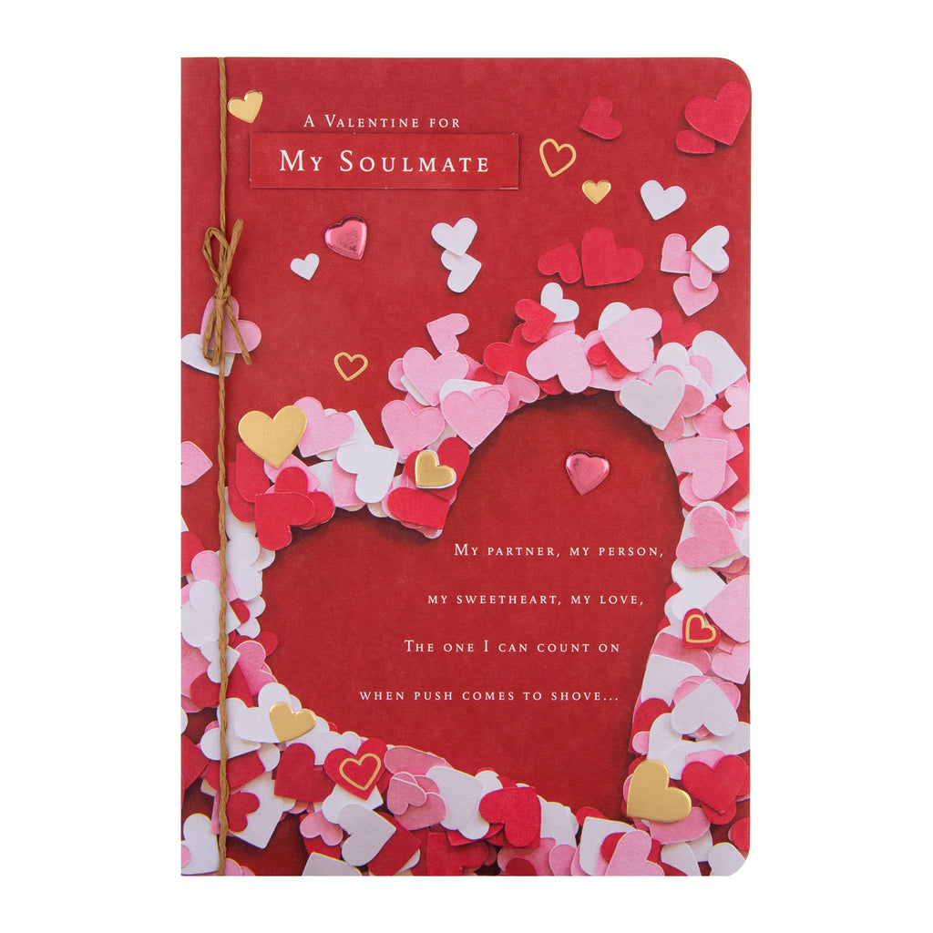 Valentine's Day Card for Soulmate - Traditional Hearts Design 