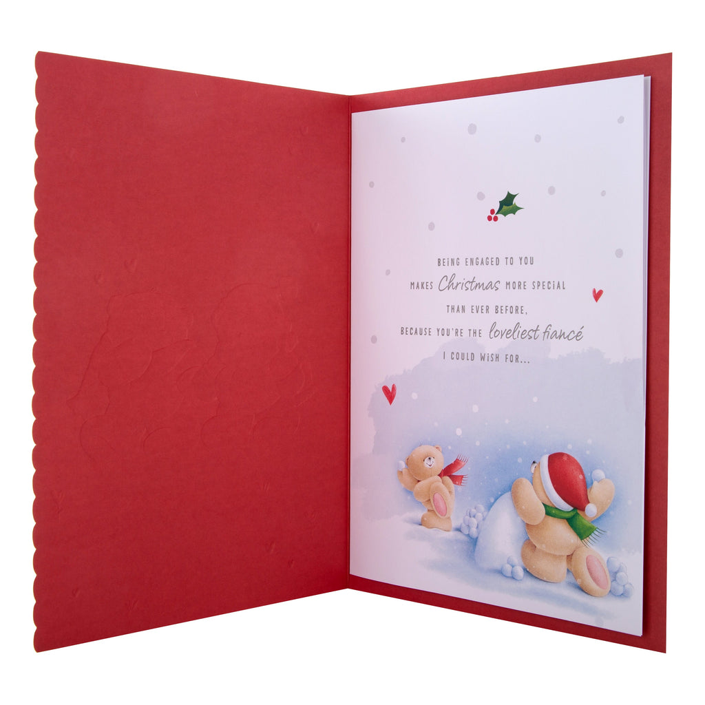 Large Luxury Boxed Christmas Card for Fiancé - Cute Forever Friends Winter Love Design