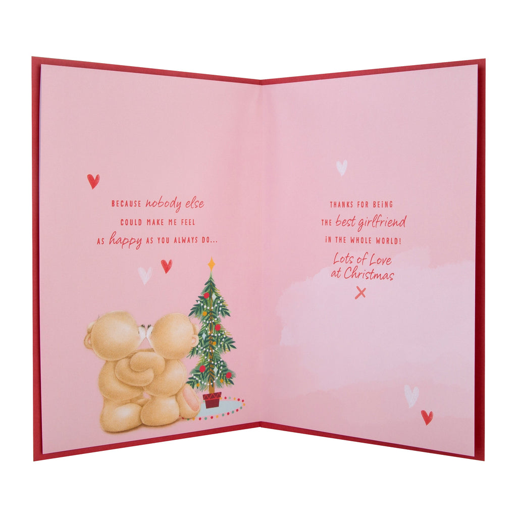 Medium Luxury Boxed Christmas Card for Girlfriend - Cute Forever Friends with Hearts Design