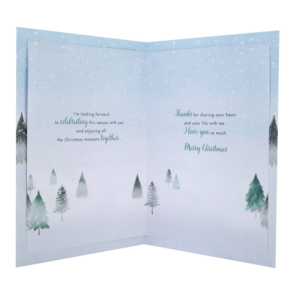 Medium Luxury Boxed Christmas Card for Boyfriend - Classic Winter Scene with Tree Design