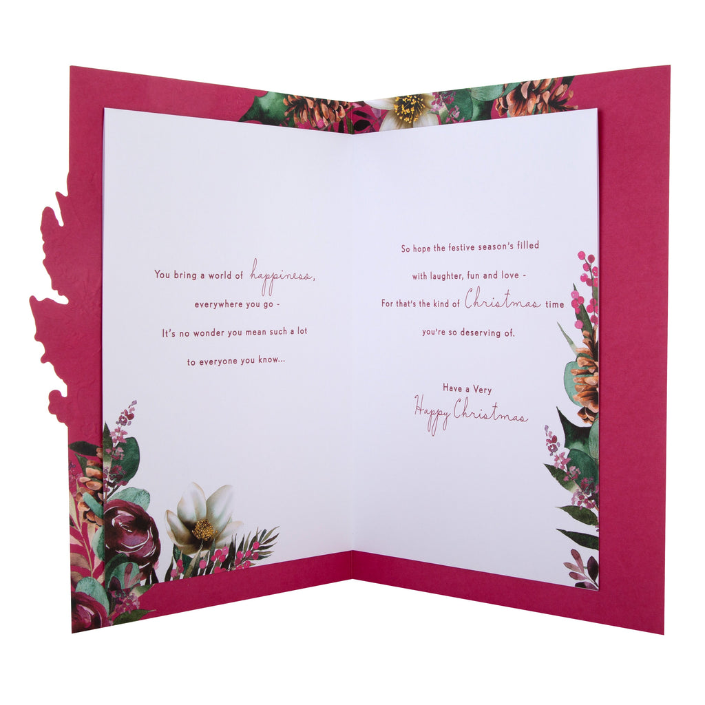 Large Luxury Boxed Christmas Card for Someone Special - Traditional Wreath and Verse Design