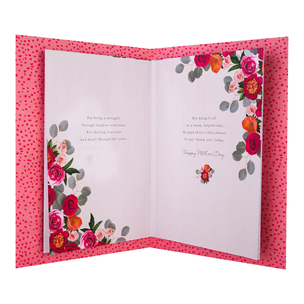 Luxury Boxed Mother's Day Card for Mum - Traditional Floral Wreath Design & Gift Box