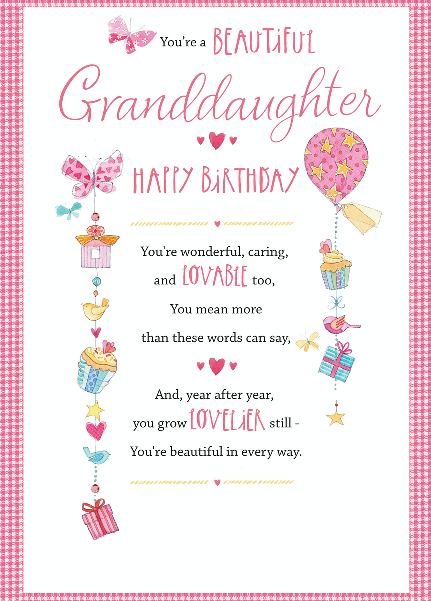 Personalised Birthday Card For Granddaughter – Hallmark