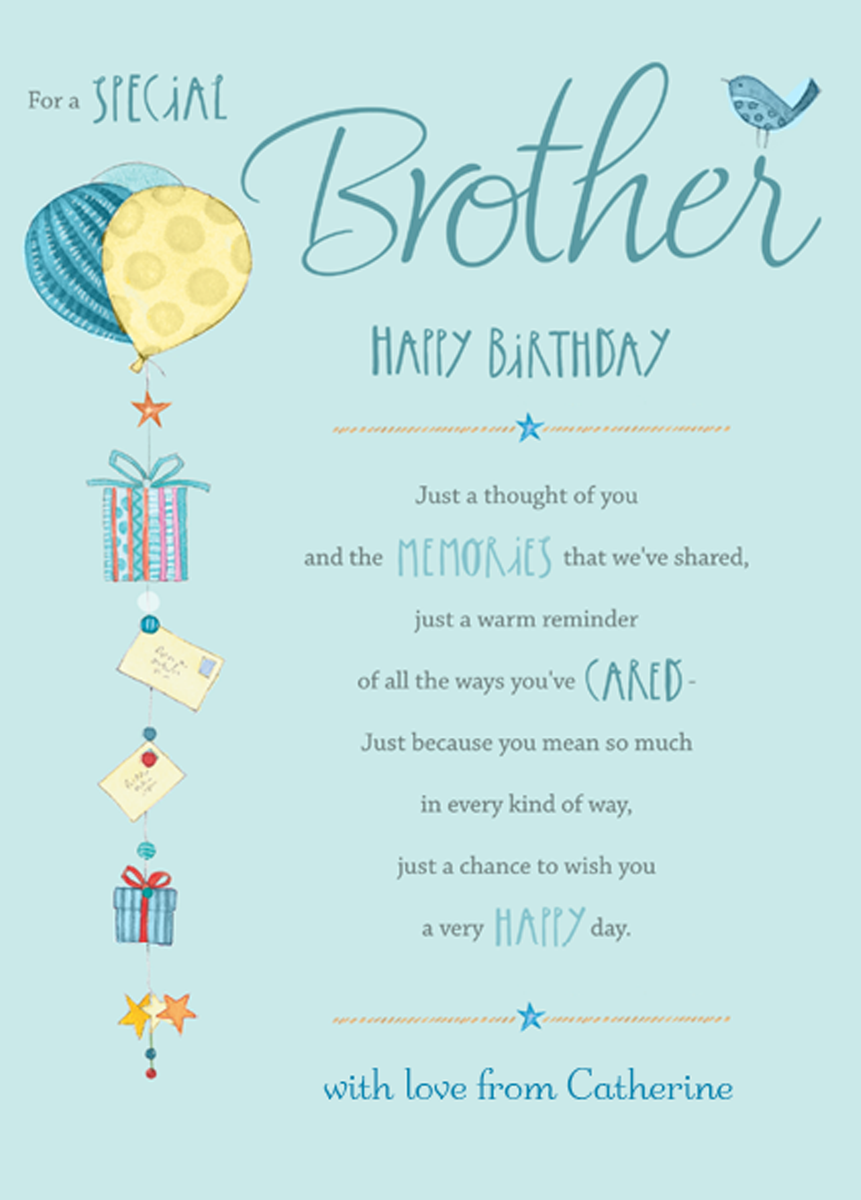 Personalised Brother Traditional Verse Card – Hallmark