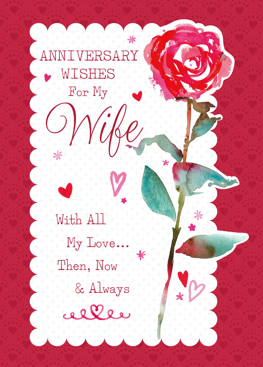 Personalised Traditional Red Rose Anniversary Card – Hallmark