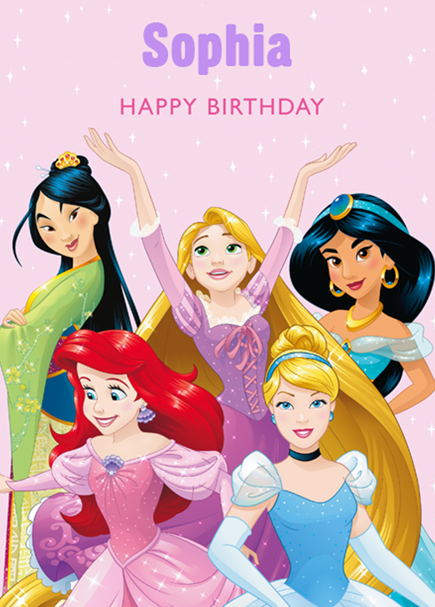 Personalised Kids Disney Princesses Birthday Card – Hallmark