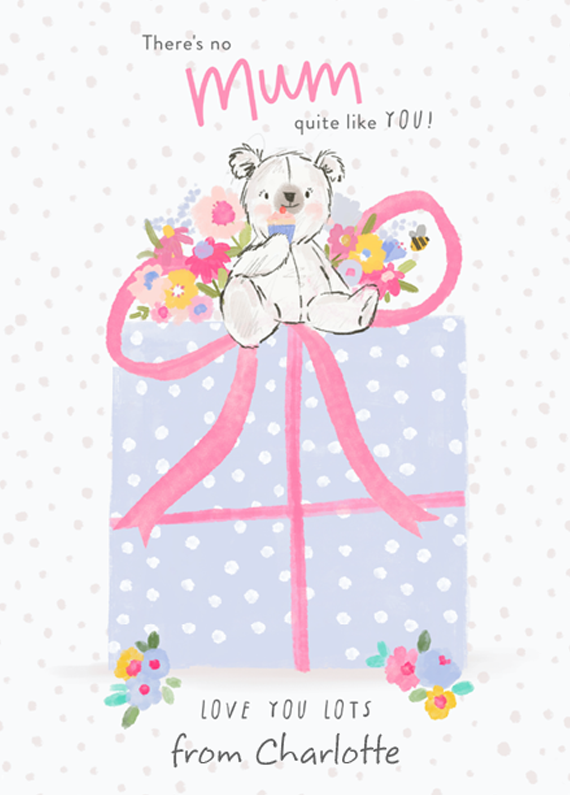 Personalised Cute Bear Birthday Card For Mum – Hallmark