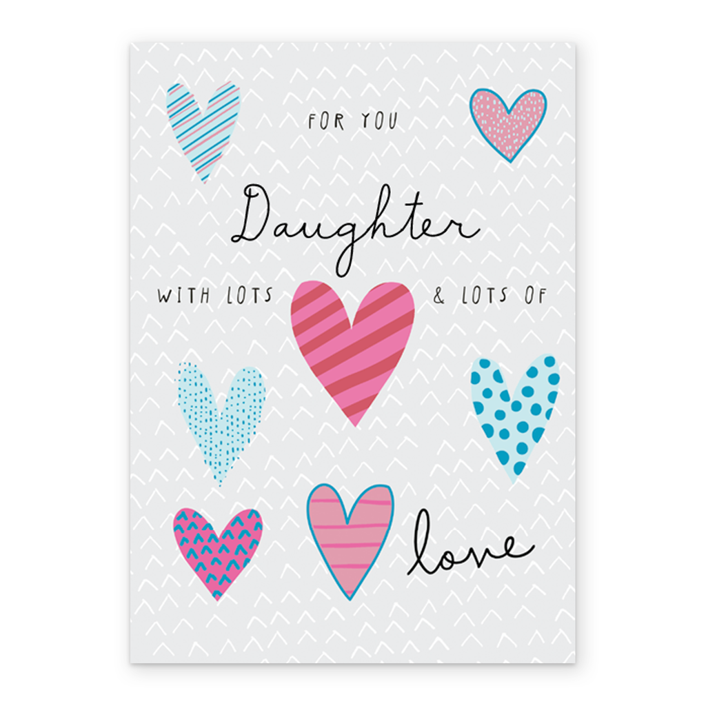 Personalised Classic Love Heart Design Birthday Card For Daughter Hallmark