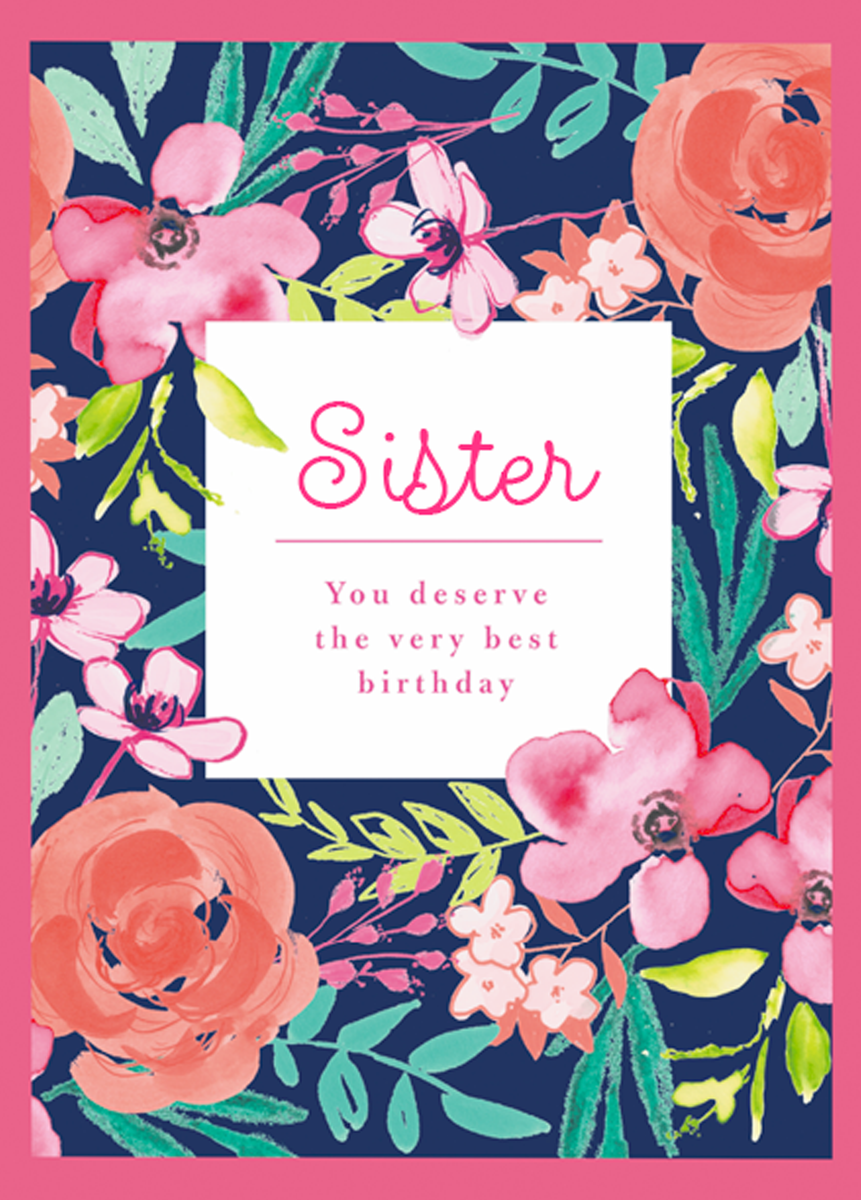 Personalised Floral Pattern Sister Card – Hallmark