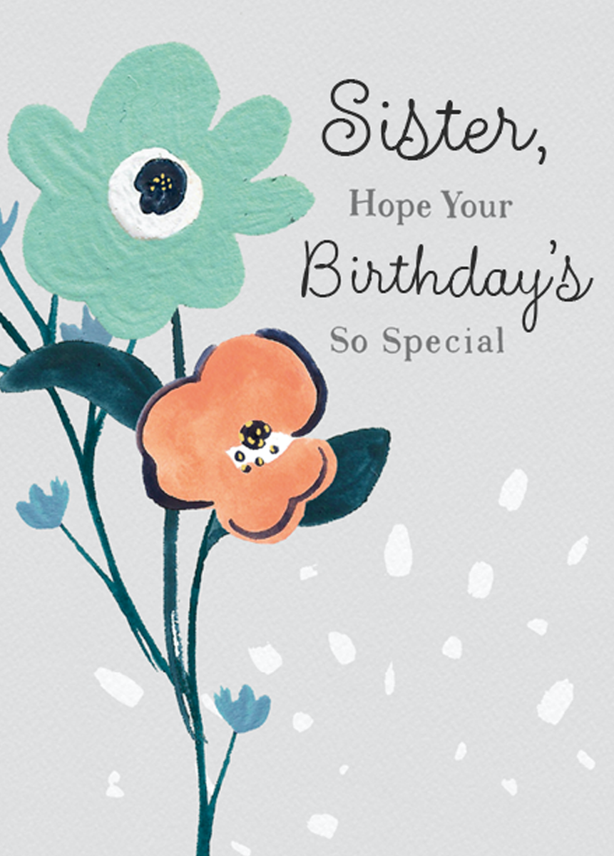 Personalised Multi-Coloured Flowers Card For Sister – Hallmark