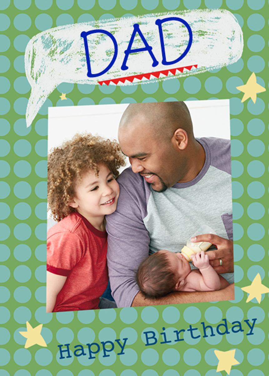 Personalised Dad Speech Bubble Photo Birthday Card – Hallmark